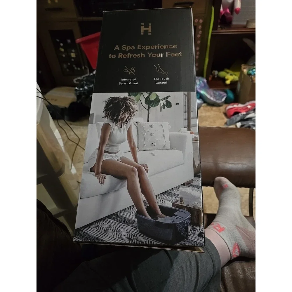 Homedics Bubble Bliss Foot Spa FB-50-BK-2 NIB Maintains Warmth Splash Guard